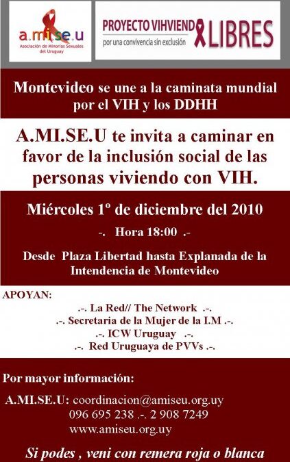 Caminata por los DDHH de las personas viviendo con VIH en Uruguay