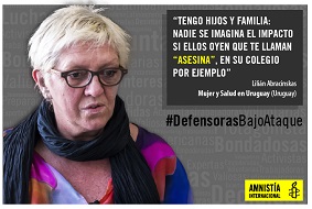 Lilián Abracinskas es parte de Campaña #‎DefensorasBajoAtaque