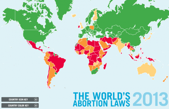 Actualizan mapa Mundial sobre acceso a aborto